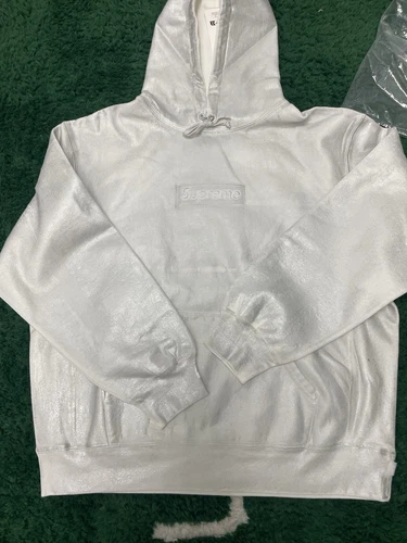 Sweat à capuche Supreme MM6 Maison Margiela Foil Box logo grand blanc SS24 neuf