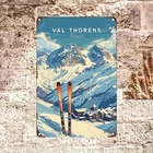 Vintage  Val Thorens Ski Resort Tin Metal Signs Home Décor 8x12