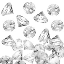 13-Pack Acrylic Diamond Fake Gems, 40mm Clear Fake Jewels Bulk Clear 