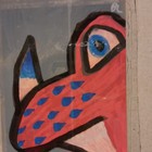 Blue Horned Lizard Animal painted art Card laminated ooak aceo atc  — photo 2