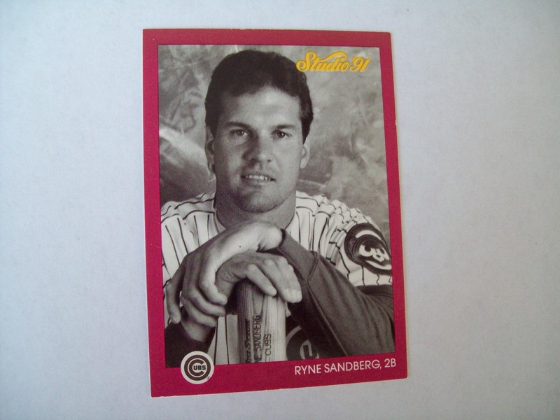RYNE SANDBERG " Ryno " CHICAGO CUBS 1991 Leaf STUDIO #158 MLB BASEBALL HOF