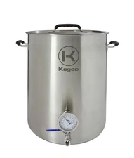 Kegco 15 Gallon Brew Kettle with Thermometer and 2-Piece Ball Valve