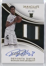 2016-17 Panini Immaculate Collegiate 45/99 Deyonta Davis #50 Patch Auto 14dq