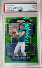 2021 Prizm Trevor Lawrence #331 Neon Green Pulsar Prizm (RC) JAGUARS PSA 9 🔥