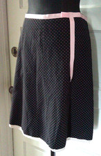 Vintage JOE BENBASSET Pink Polka Dot USA Made Back Zip Midi Skirt L