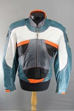 HEIN GERICKE PRO SPORT LEDER BIKER JACKE + RÜCKEN/SCHULTER/ELLENBOGENPROTEKTOREN 40 ZOLL