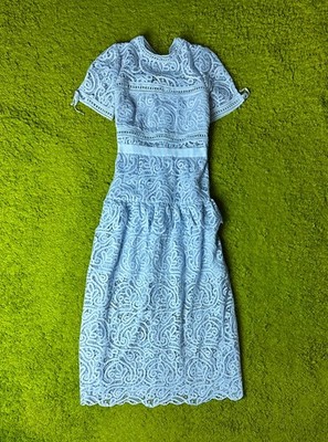 Self-portrait lace maxi dress  size 4 blue