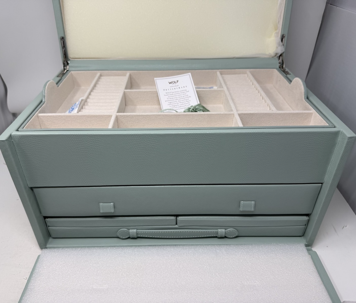 New Pottery Barn Mckenna Leather Jewelry Box Extra Large