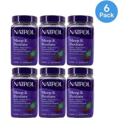 Natrol Sleep & Restore Gummies 60 Count 6 Pack New Exp 02/2027