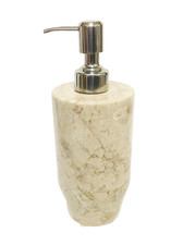 NEW CREATIVE HOME HANDCRAFTED TAN,IVORY GENUINE MARBLE BIG LOTION DISPENSER