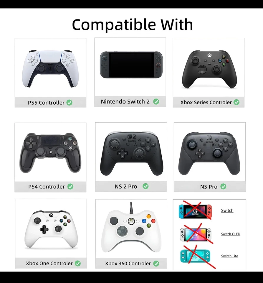 2x Thumb Grip Caps for PS5/PS4, Xbox Series X/S, Nintendo Switch 2 Non-slip NEW! - Image 2 of 4