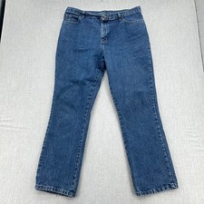 Lee Jeans Women 16 Medium Blue Relaxed Fit Straight Leg High Rise 100 Cotton