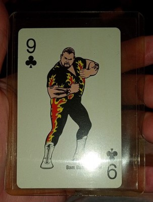 1988 WWF Wrestling Superstars Playing Cards Bam Bam Bigelow 9 Clubs