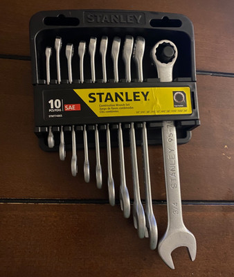 Stanley 10-piece SAE Combination Wrench Set - STMT74865 - Industrial Matte