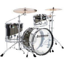Ludwig Vistalite 50th Anniversary Fab 3-Piece Shell Pack w/22" Bass Smoke/Clear