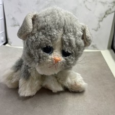 Vintage 1992 Tyco Kitty Kitty Kittens Grey White Plush Cat Blue Collar