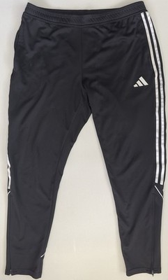 adidas AEROREADY Men s Black Track Pants 3-Stripes Zip Ankles Pockets L