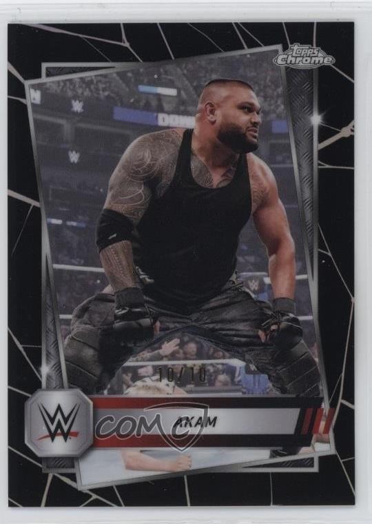 2025 Topps Chrome WWE Black Refractor /10 Akam #31