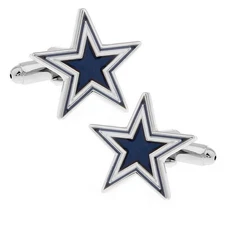 DALLAS COWBOYS CUFFLINKS Football Team Sports Fan Blue Star NEW with GIFT BAG