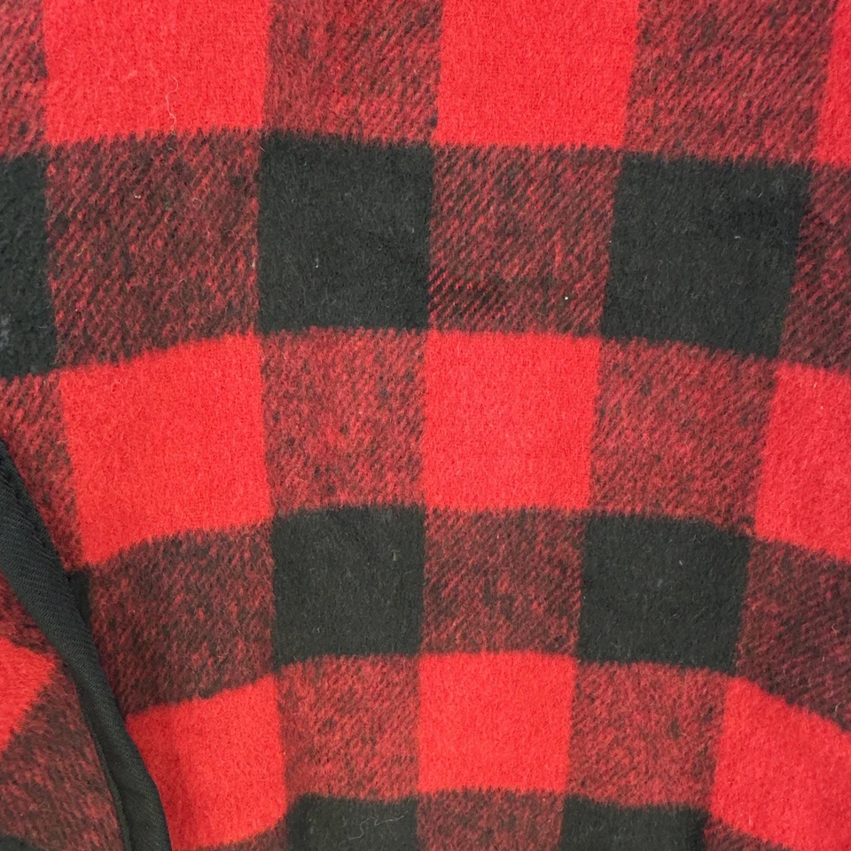 Eddie Bauer Dog Coat Large Buffalo Plaid Black/Red Fleece Lined Jacket 35-65lb - Image 3 of 4