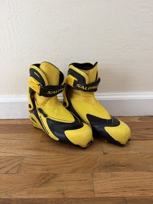 SALOMON RS9 Pilot SNS Nordic Ski Boots US 4.5 Mondo 22.5 Yellow Black XC
