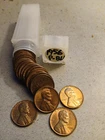 LINCOLN 1956-P Wheat Cent BU Roll, Choice / Gems, from OBW, in Coin Tube