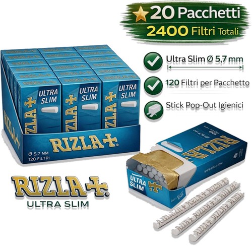Filtri Rizla Ultra Slim 5.7mm – Box Extra Pop Tips Originali - 第 2/5 張圖片