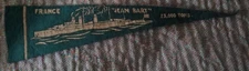 WW1 FRANCE CRUISER Jean Bart Class Holsum Bread Navy Ship Felt Pennant WWI