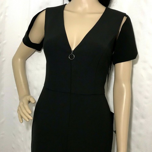 NWT BCBG MaxAzria Johnny Cold Shoulder Cutout JumpSuit Black Sz XXS Black $298 - Picture 7 of 11