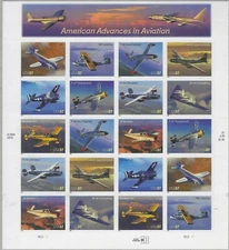 Scott 3916-3925 AMERICAN ADVANCES IN AVIATION Pane of 20 US 37¢ Stamps MNH 2005