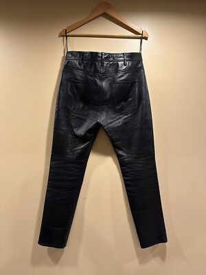 Celine x Hedi Slimane Black Lambskin Leather Pants | eBay