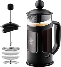 12 Ounce French Press Coffee, Tea and Espresso Maker, Heat Resistant Borosilicat