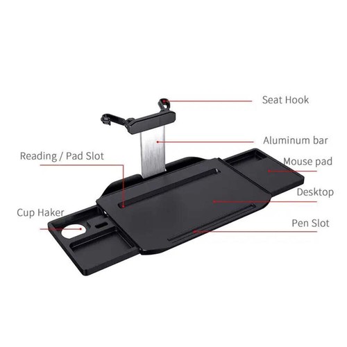 Car Back Seat Folding Table for Dining, Laptop Stand, Office Tray - Zdjęcie 6 z 10