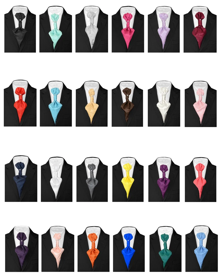 Corbata de cuello para hombre Vesuvio Napoli Preatada ASCOT color PAISLEY liso corbata 21 colores Foto 2 de 2