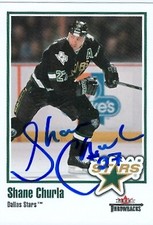 Shane Churla autographed Hockey Card (Dallas Stars) 2002 Fleer Throwbacks #79