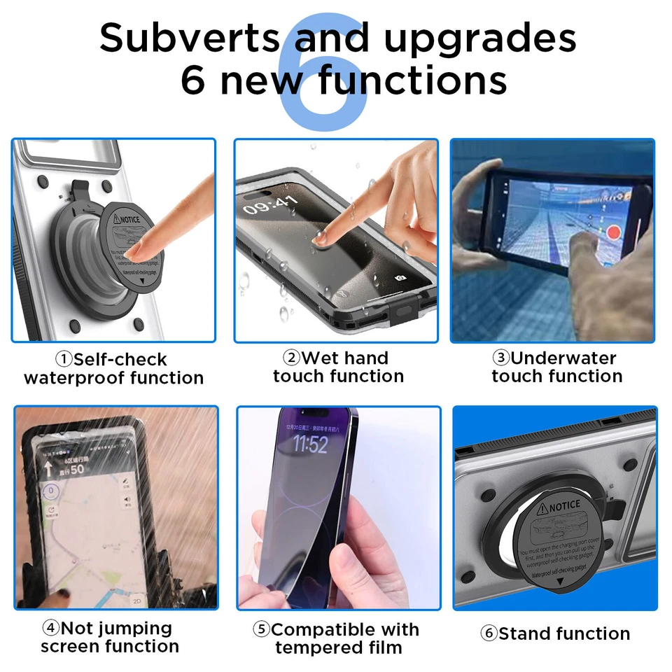 Funda impermeable para teléfono de buceo submarino para iPhone 16 15 14 13 12 Samsung Foto 3 de 4