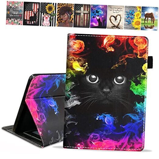 Case for Amazon Kindle Fire HD 10 & Fire HD 10 Plus Tablet Cute Black Cat Face