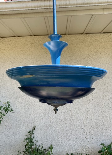 Atomic 1950's Hanging Lamp Ceiling Light Mid Century Space Age 32 by 18 inches - Picture 8 of 19