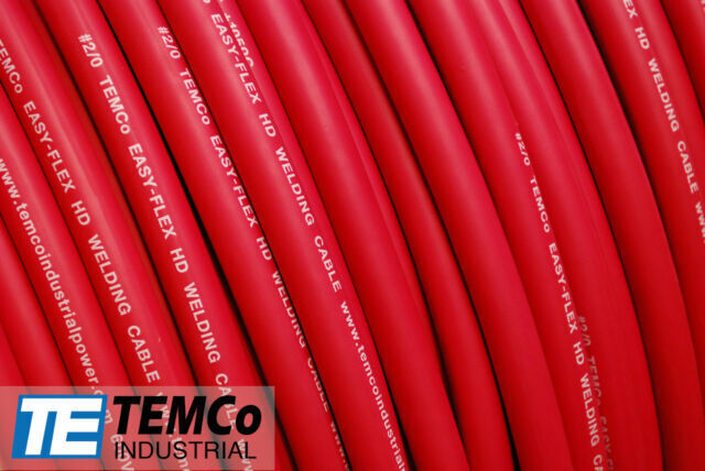 TEMCo 1 Gauge AWG 35 Ft Red Flexible Pure Copper Made in USA Welding TEMCo 1 Gauge AWG 35 Ft Red Flexible Pure Copper Made in USA Welding