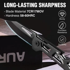 FLISSA Mini Pocket Knife Small Folding Knife Little Box Cutter 1.81" Sharp Blade