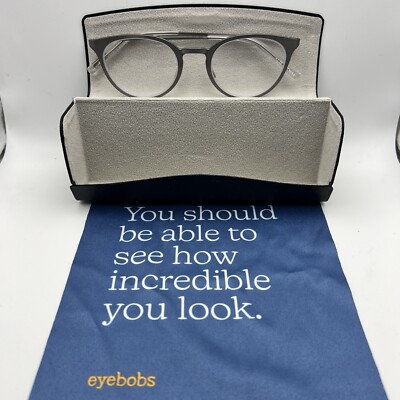 Eyebobs Jim Dandy Eyeglasses Frames 600 98 50-20 Matte Silver Round Metal Full