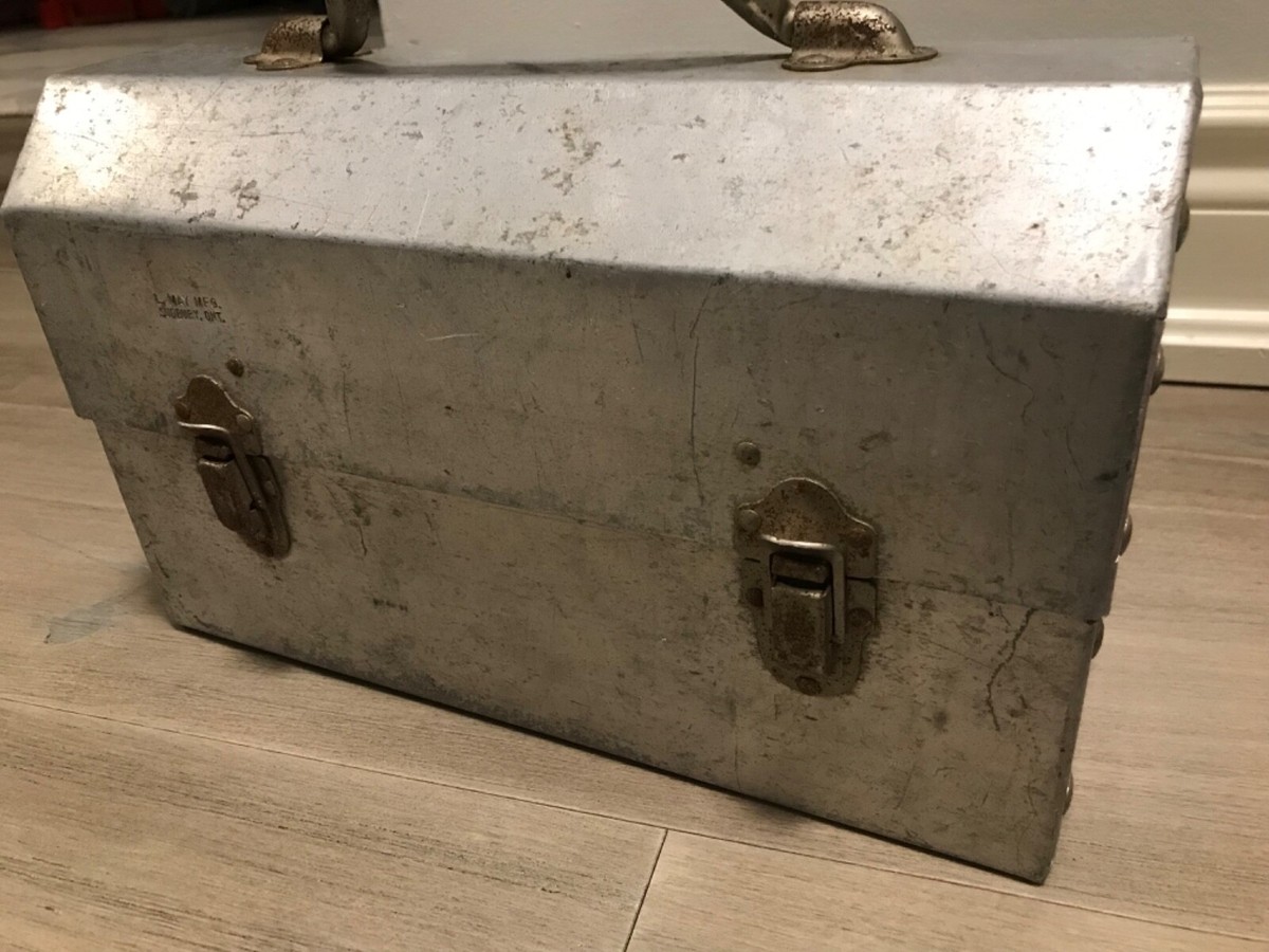 L MAY MFG Vintage Aluminum Miners Lunch Box Pail - Sudbury
