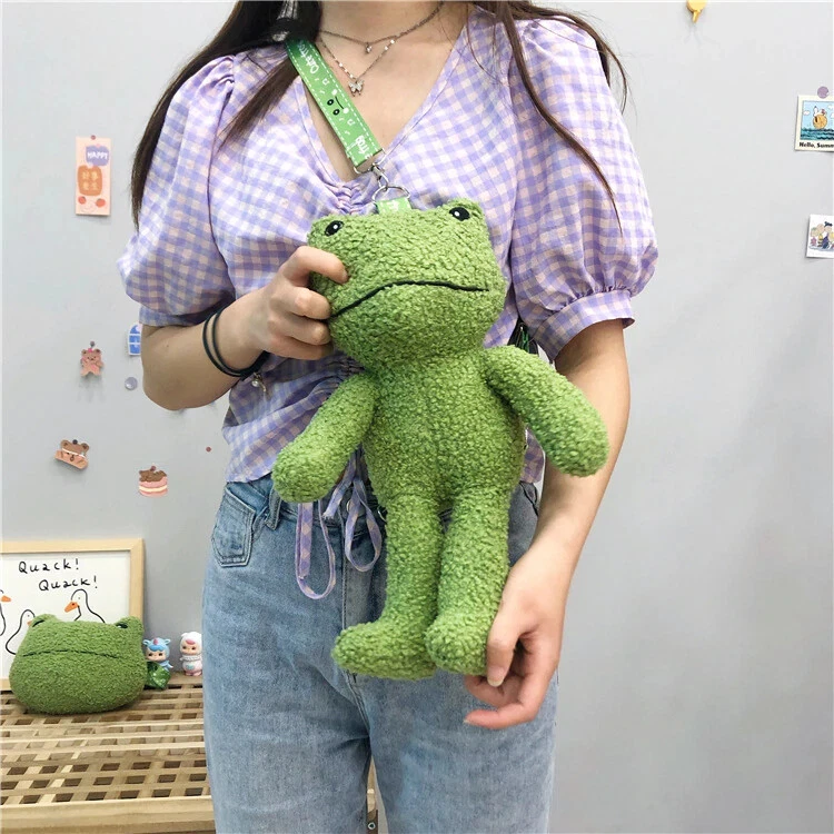 Cute Frog Plush Shoulder Bag 5Styles Women's Girls Kids Plushie