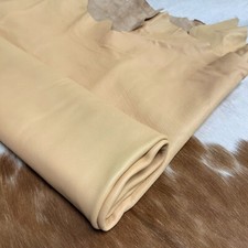 Avetco Beige Full Grain Cow Leather   3 oz Rough Cut Hide by Square Foot