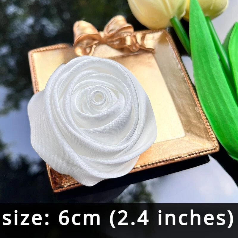 5 piezas Flores de satén 3D Rosa Hecho a mano Artesanía para Disfraz Blazer Chaqueta Decoración Hágalo usted mismo Foto 3 de 4