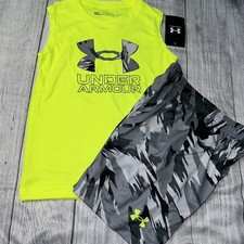 Under Armour Size 6 Neon Gray Sleeveless Outfit Set NEW