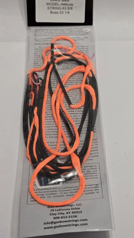 GAS BOWSTRINGS  MATHEW 93 5/8 SPRING- BUSS-33 1/4 - Image 3 of 4