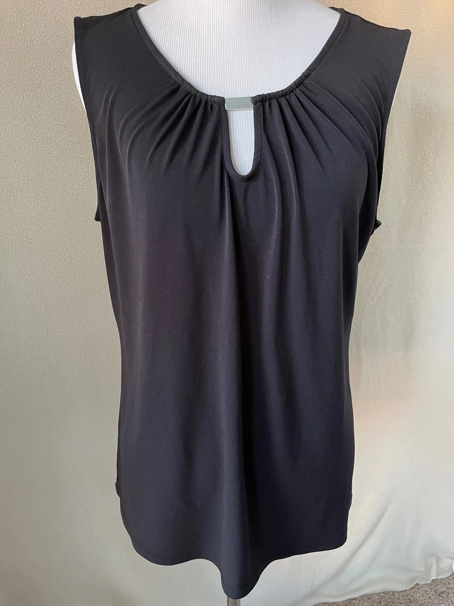 black chiffon sleeveless blouse