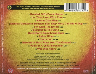 MIKE BLOOMFIELD (GUITAR) - CALIFORNIA 1970'S [3/9] NEW CD