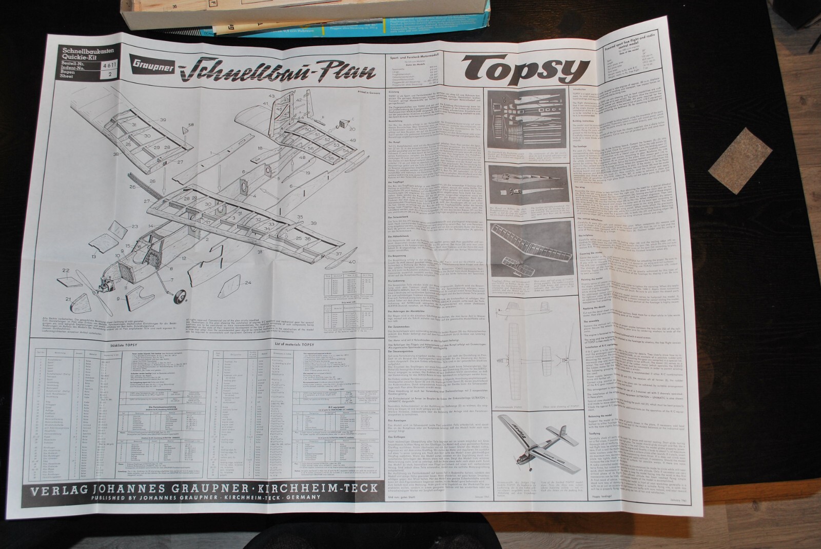 graupner Topsy vintage rc airplane kit eBay